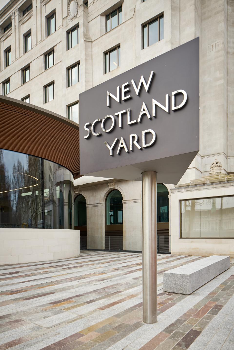 Metropolitan Police headquarters, New Scotland Yard on Victoria Embankment in London (Metropolitan Police/PA) (PA Media)