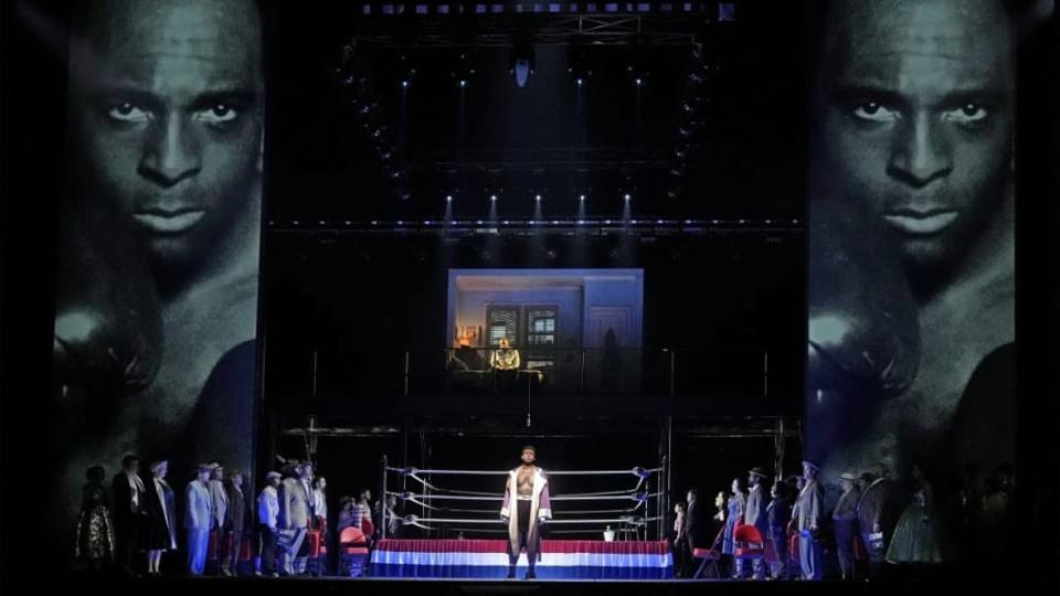 Ryan Speedo Green is shown as young Emile Griffith in a scene from Terence Blanchard’s opera “Champion.” (Photo: Ken Howard/Met Opera)