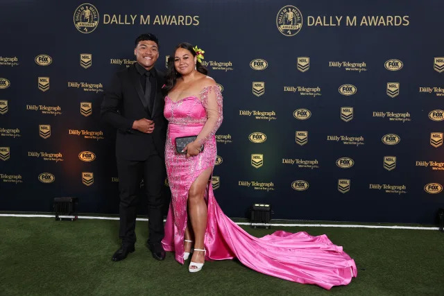 Brian To'o and wife Moesha at the Dally M.