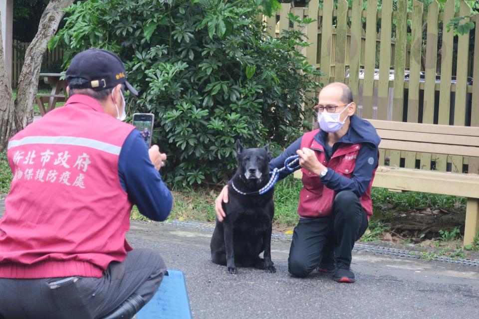 動保員余元鴻身為動物之家小編，除了直播外也時常拍攝犬隻影片介紹送養。   圖：新北市動保處提供