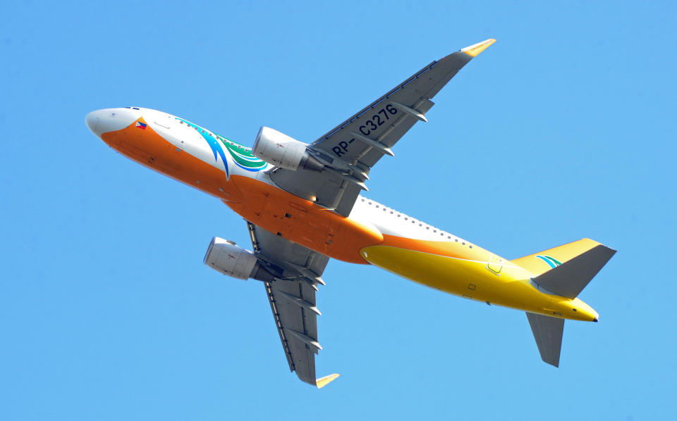 Cebu Pacific offers flights from Sydney Melbourne for $150 Pictured: Airbus A320 aircraft takes off at Manila's international airport 