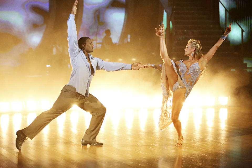 Michael Sam performs with Peta Murgatroyd on Dancing with the Stars. (Getty Images)