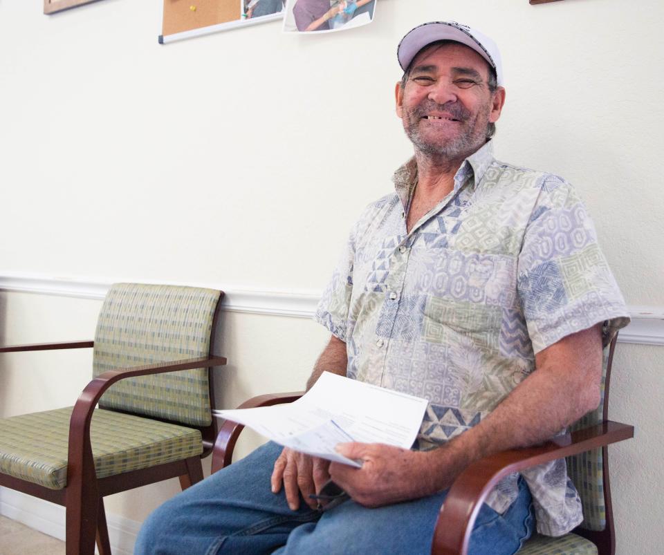 John Orschell, 65, waits in the Lions Eye Clinic's waiting room on Monday, April 25, 2022 in Bonita Springs, Fla. The clinic serves anyone uninsured and has an income level at or below 200% of the federal poverty guidelines.