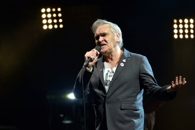 Morrissey performs live on stage at Wembley Arena in London. - Credit: Jim Dyson/Getty Images