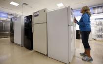 Inta Krueger shops for a refrigerator at a Sears store in Schaumburg, Illinois, near Chicago in this file photo taken September 23, 2013. REUTERS/Jim Young/Files