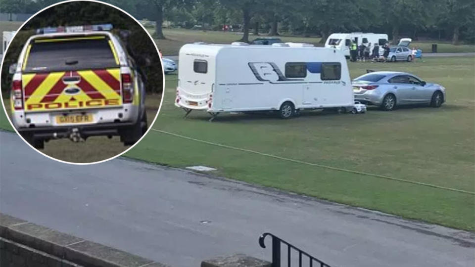 Police had to be called when the campers wouldn’t leave the ground. Pic: Twitter@ChesterfieldCC