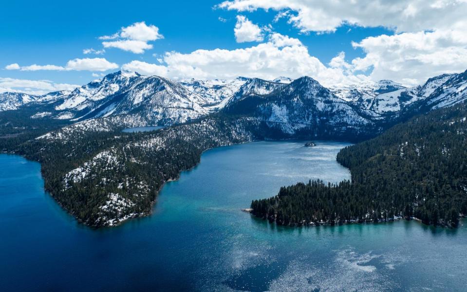 View of Emerald Bay from Lake Tahoe's southwest rim.