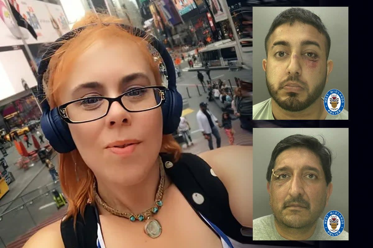 Aimee Betro was allegedly recruited by Mohammed Nazir, 30 (top) and his father Mohammed Aslam, 56 (West Midlands Police/Supplied)