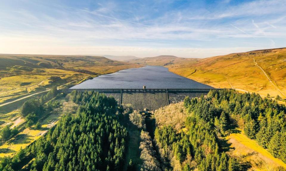 View of Scar House Reservoir near Pately Bridge, North Yorkshire, UK