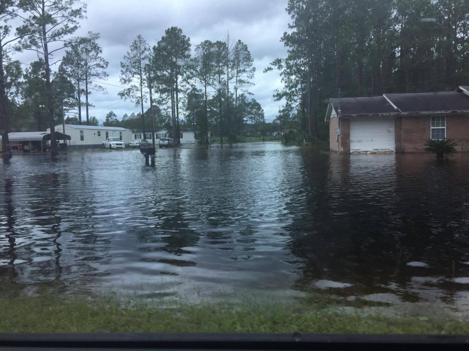 <p>Charlton County house immersed in water after Irma.</p>