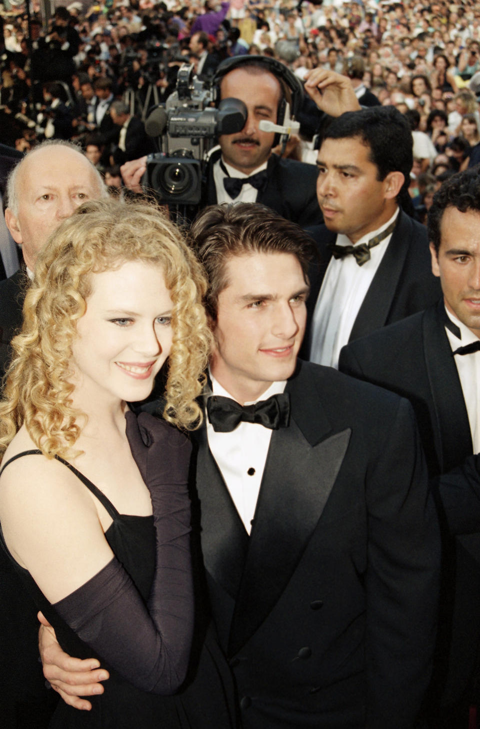 Tom Cruise and Nicole Kidman at the Cannes Film Festival Palace for the presentation of Ron Howard’s film Far and Away, 1992. - Credit: AP Photo/Rhonda Birndorf