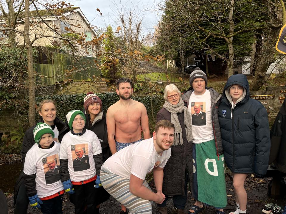 Members of the Gilgunn family travelled to the river (Dunmurry Dippers/PA)