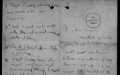 At the age of just 12, Winston Churchill wrote a letter to his mother declaring that his childhood enemy was his German tutor