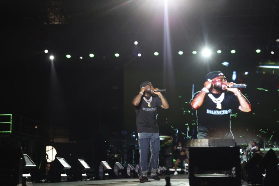 Davido performs at Jazz in the Gardens in Miami Gardens, Florida.