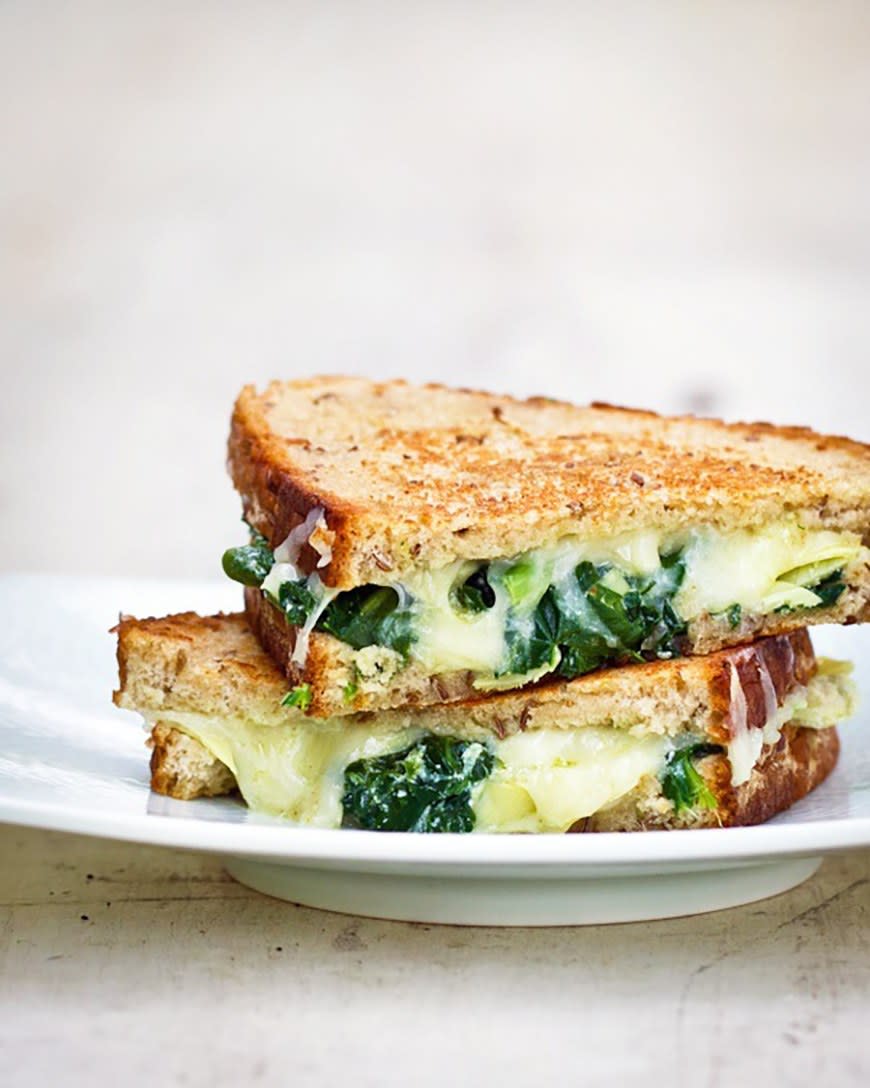 Spinach Artichoke Grilled Cheese from A Couple Cooks