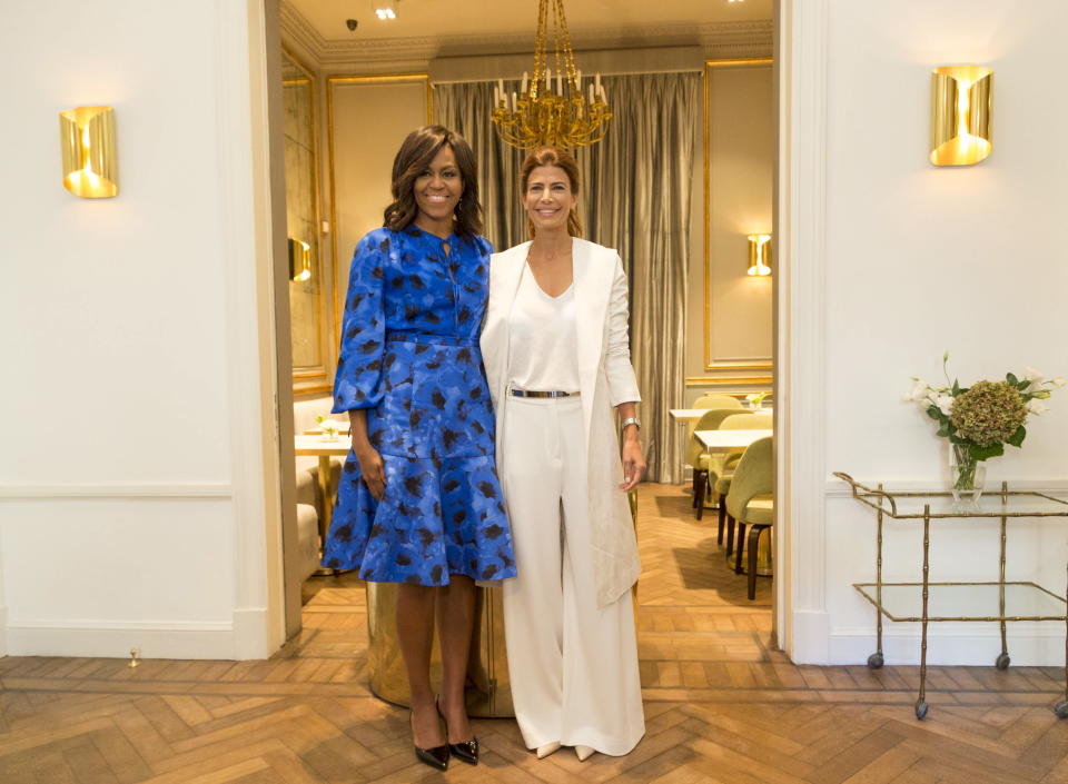 Wearing Michael Kors with Argentine first lady&nbsp;Juliana Awada in Buenos Aires, Argentina on March 23.&nbsp;
