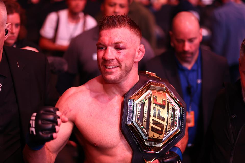 Dricus Du Plessis, moments after winning the UFC middleweight title (Getty Images)