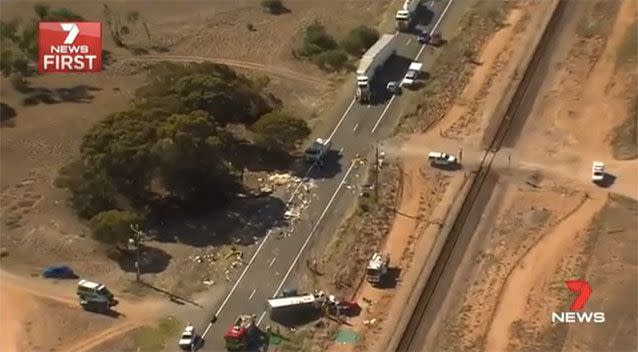 A fatal crash scene. Source: 7News