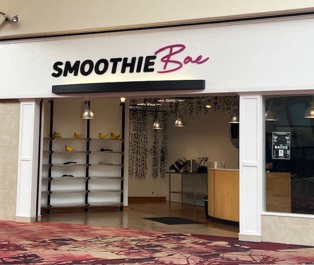 Smoothie Bae is inside the mall at 4001 Sunset Drive located by the women's Dillard's near the food court.
