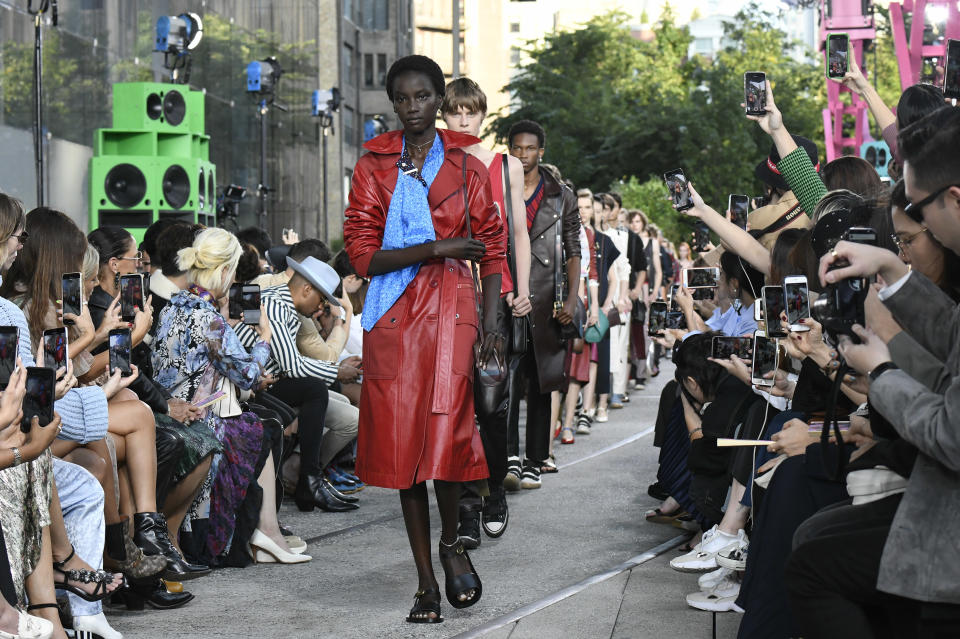 NEW YORK, NEW YORK - SEPTEMBER 10: A model walks the runway at the Coach Ready to Wear Spring/Summer 2020 fashion show during New York Fashion Week: The Shows on September 10, 2019 in New York City. (Photo by Victor VIRGILE/Gamma-Rapho via Getty Images)