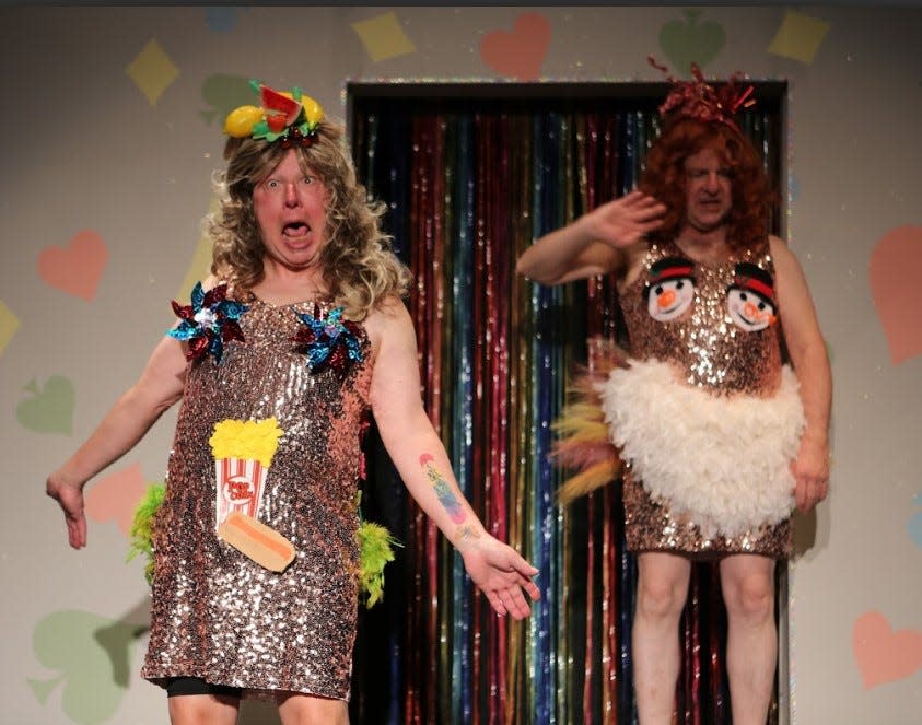 Tim Bolton, Fremont , and Michael PJ Foos, Gibsonburg, perform in the Fremont Community Theatre Production of "Tuna Does Vegas".