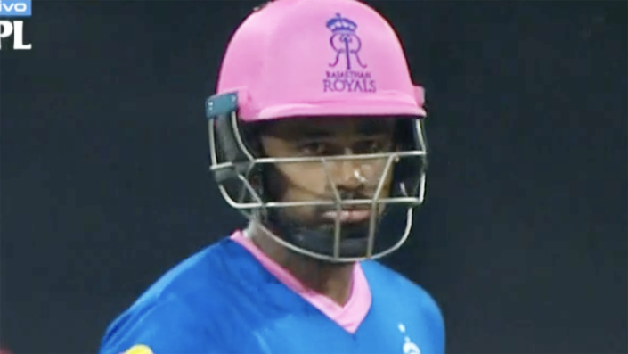 Seen here, Royals captain Sanju Samson at the batting crease for his side in the IPL.