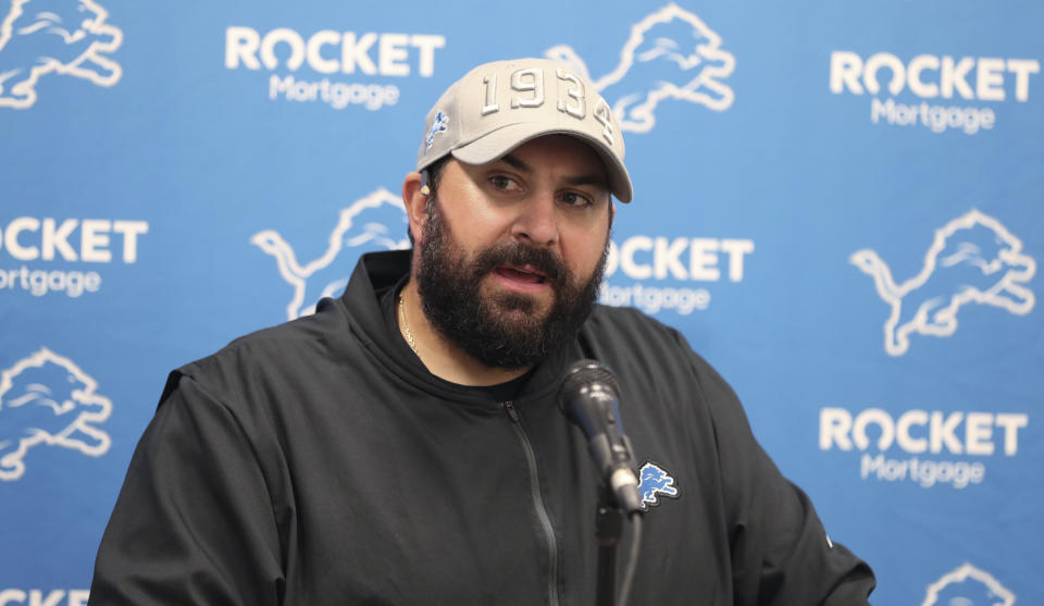 Detroit Lions coach Matt Patricia speaks during a news conference after the team's NFL preseason football game against the Cleveland Browns, Thursday, Aug. 29, 2019, in Cleveland. The Browns won 20-16. (AP Photo/Ron Schwane)