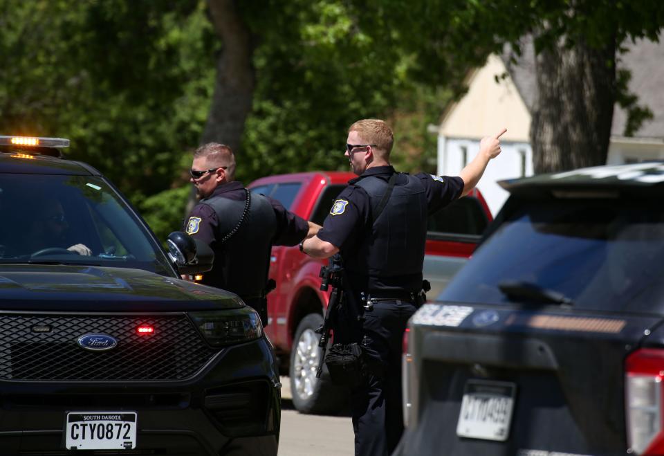 Police block off 22nd Street during an indecent at the VA Medical Center on Friday, May 27, 2022, in Sioux Falls.