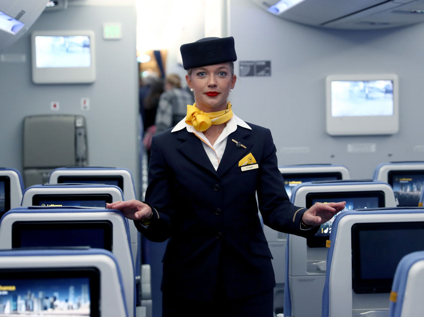 Lufthansa flight attendant air hostess