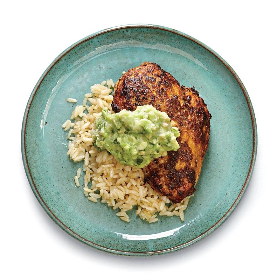 16. Cumin-Rubbed Chicken with Guacamole Sauce Recipe