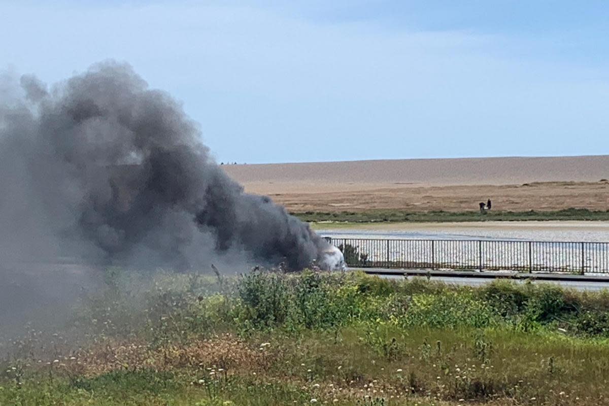 Car fire blocks main Dorset route <i>(Image: Supplied)</i>