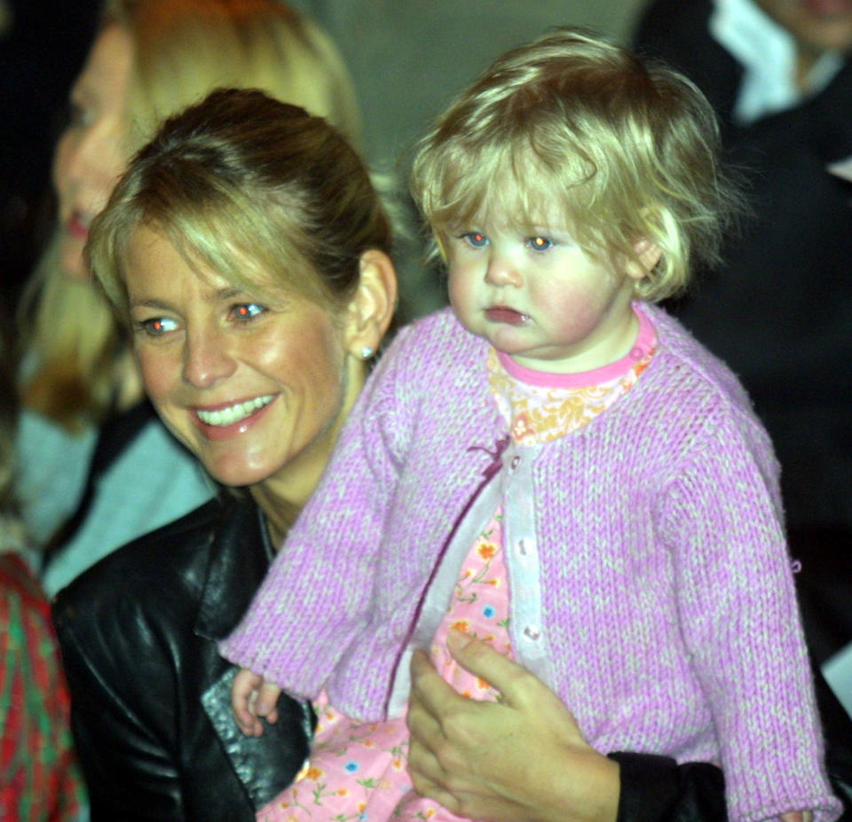 Ulrika Jonsson with her daughter Bo at the Ronit Zilka Fashion Show, part of London Fashion Week at the West Lawn Tent venue in the grounds of the Natural History Museum.   (Photo by Peter Jordan - PA Images/PA Images via Getty Images)