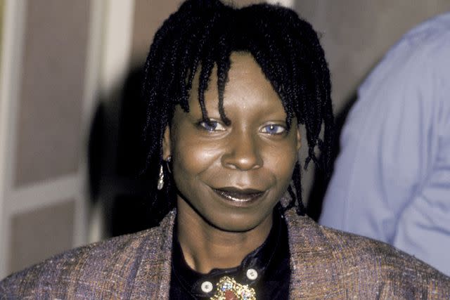 <p>Ron Galella Collection via Getty Images</p> Whoopi Goldberg at the 58th Academy Awards nominees luncheon