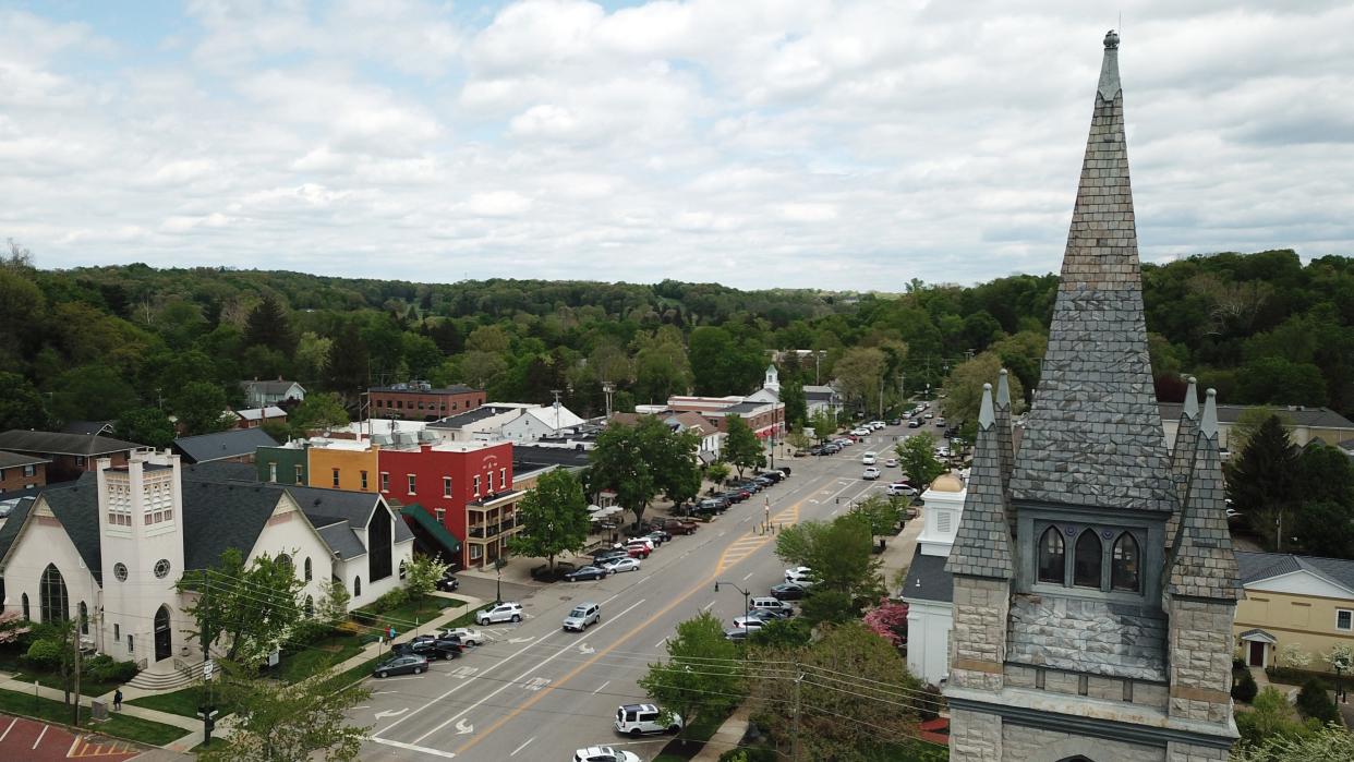 Granville is a village in Licking County.  Known as a picturesque New England-style town, the population was 5,646 at the 2010 census. It is 7 miles west of Newark, the county seat. Granville is home to Denison University. Photographed May 12, 2021. 