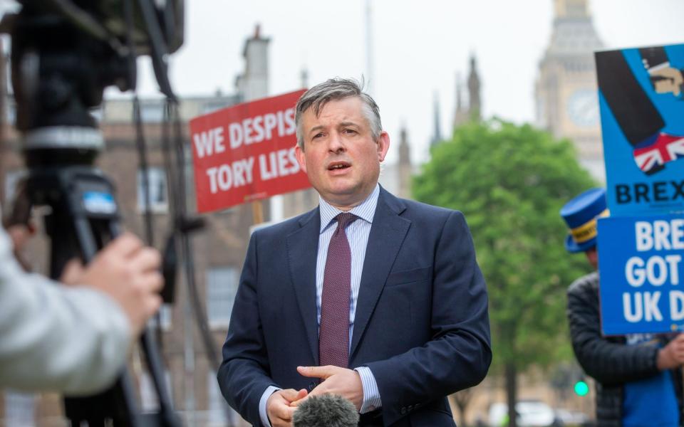 Jonathan Ashworth, the shadow paymaster general, is pictured today in Westminster