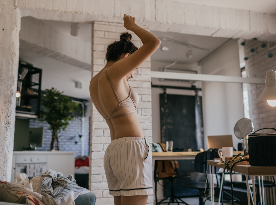 woman in her underwear