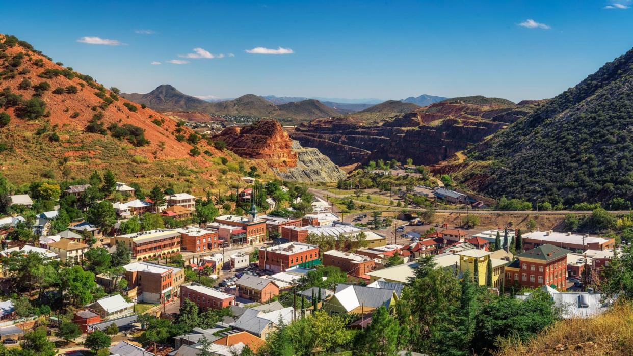 Bisbee with surrounding Mule Mountains in Arizona