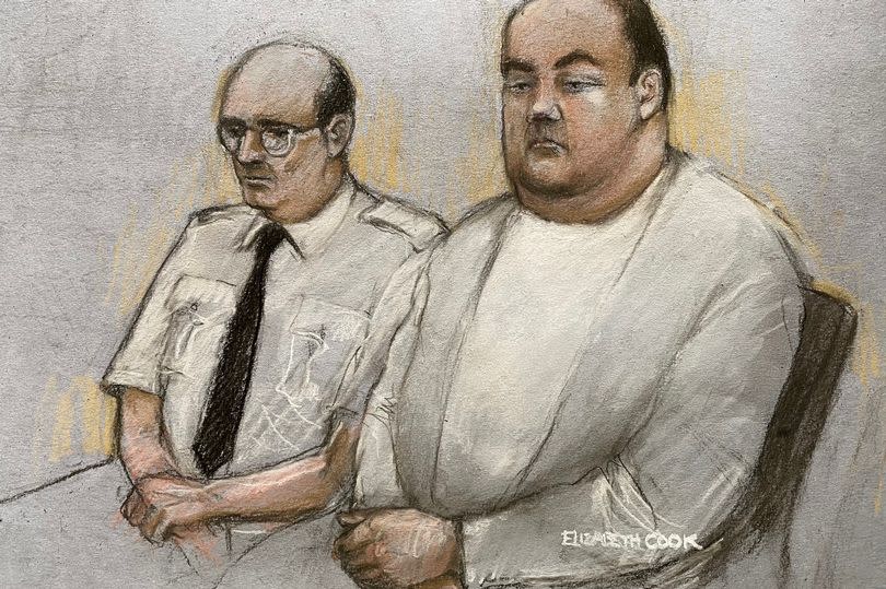 File photo dated 24/06/24 of a court artist drawing by Elizabeth Cook of Gavin Plumb (right) appearing at Chelmsford Crown Court, he has been found guilty at Chelmsford Crown Court of masterminding a plot to kidnap, rape and murder TV presenter Holly Willoughby. Issue date: Thursday July 4, 2024.