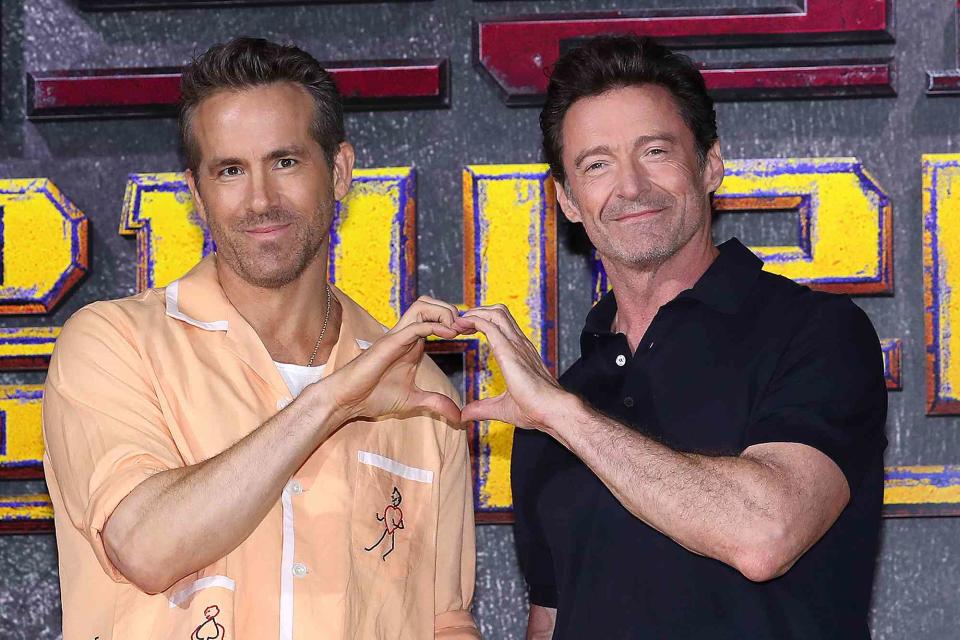 <p>Han Myung-Gu/WireImage</p> Ryan Reynolds and Hugh Jackman on July 4, 2024