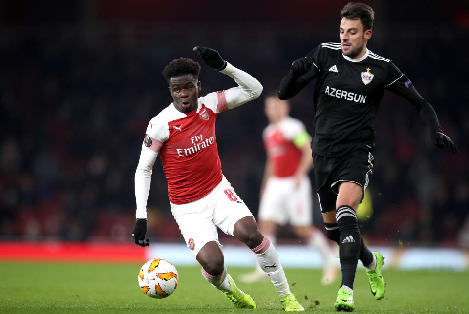 Bukayo Saka is highly regarded at Arsenal and showed flashes of his skill