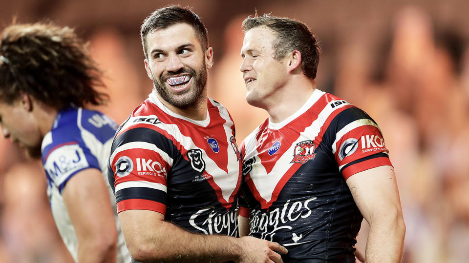 James Tedescso celebrating with Brett Morris.