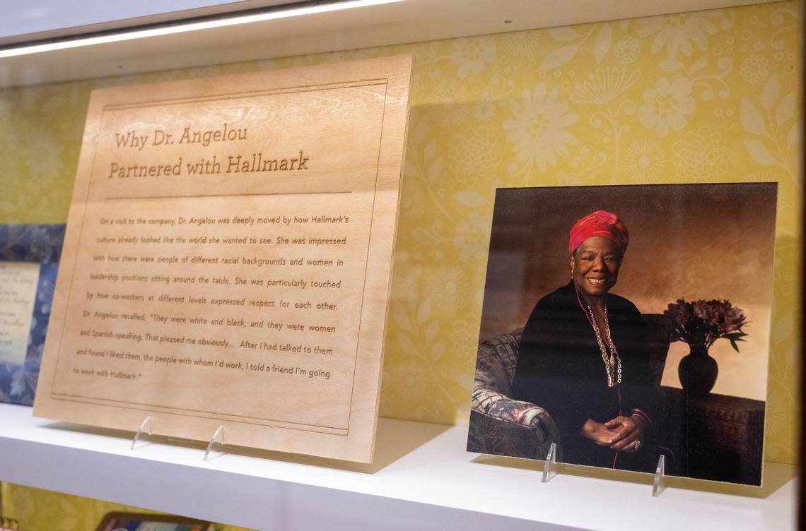 The “Maya Angelou, Life Mosaic” exhibit at the Hallmark Visitors Center. Tammy Ljungblad/Tljungblad@kcstar.com