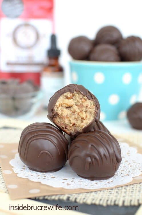 Amaretto Pecan Cookie Dough Truffles