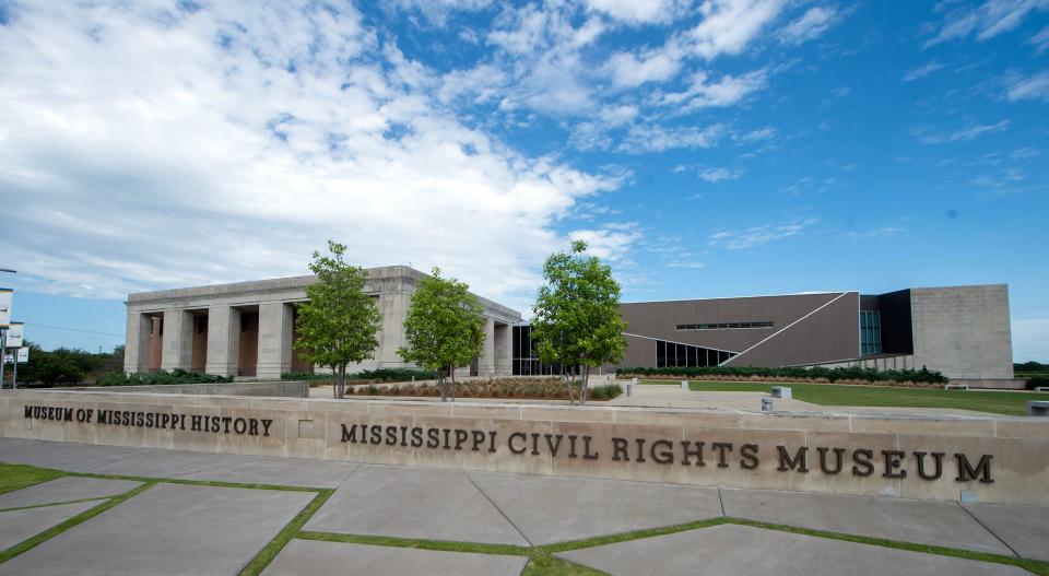 This is an exterior shot of the Two Mississippi Museums in Jackson, Miss., photographed April 24, 2023.