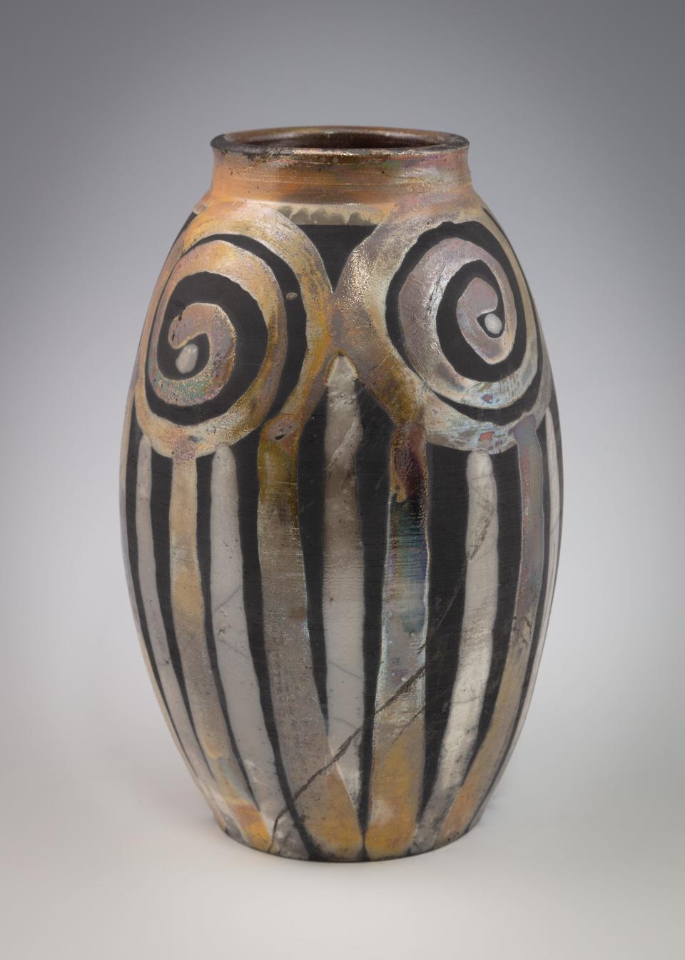 "Spiral Lift" by Diane Heart is part of the “Terra Form: A Cape Cod Potters Juried Exhibition” at Cape Cod Museum of Art.