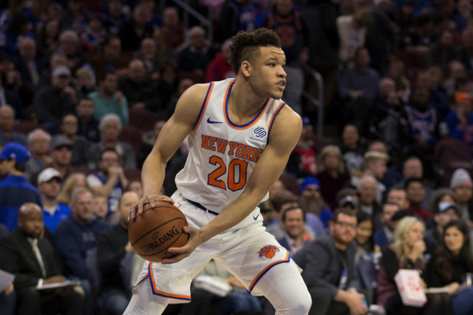 Are we beginning to see the signs of a Kevin Knox breakout? (Photo by Mitchell Leff/Getty Images)