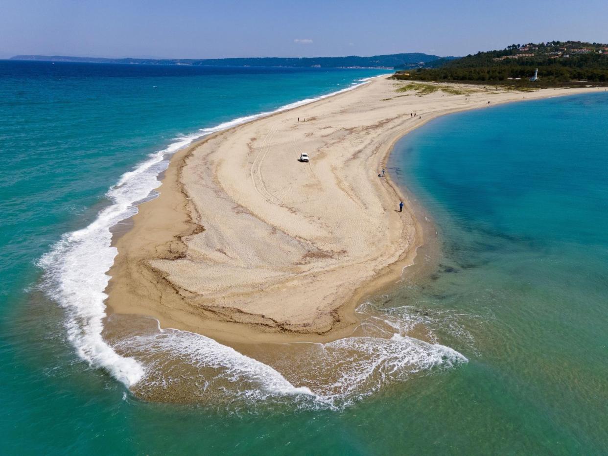 aerial view, cape possidi, kassandra, chalkidiki, greece