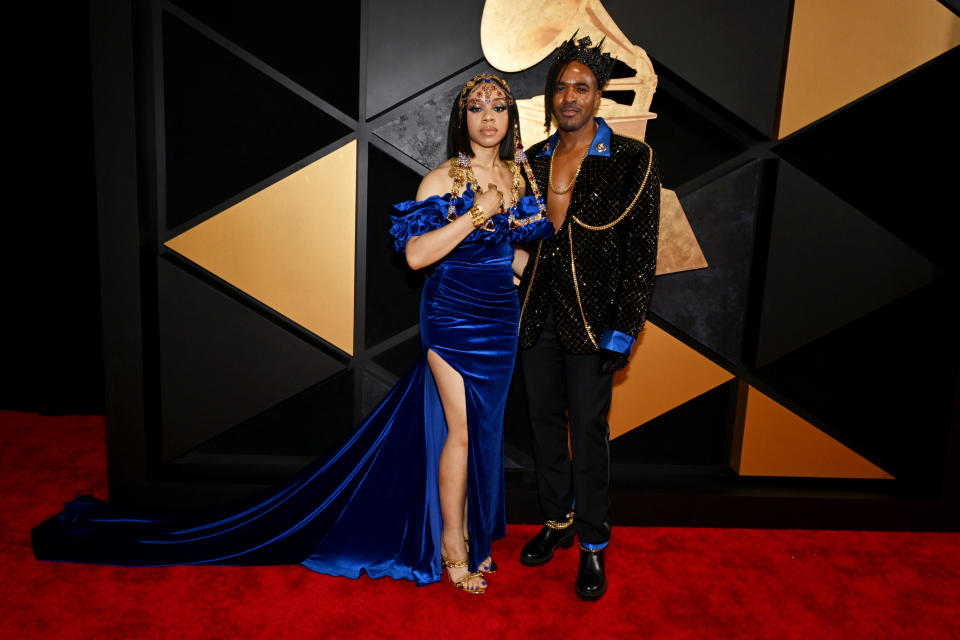 LOS ANGELES, CALIFORNIA - FEBRUARY 04: (L-R) Angela Benson and Matt B attend the 66th GRAMMY Awards at Crypto.com Arena on February 04, 2024 in Los Angeles, California. (Photo by Lester Cohen/Getty Images for The Recording Academy)
