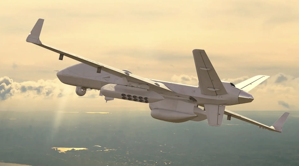 An artist’s conception of a fully configured MQ-9B SeaGuardian drone. The exact configuration of those being procured by Taiwan is not yet clear. <em>General Atomics</em>