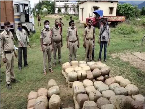 Andhra Pradesh Police seize 675 kg of Ganja in abandoned lorry. Photo/ANI